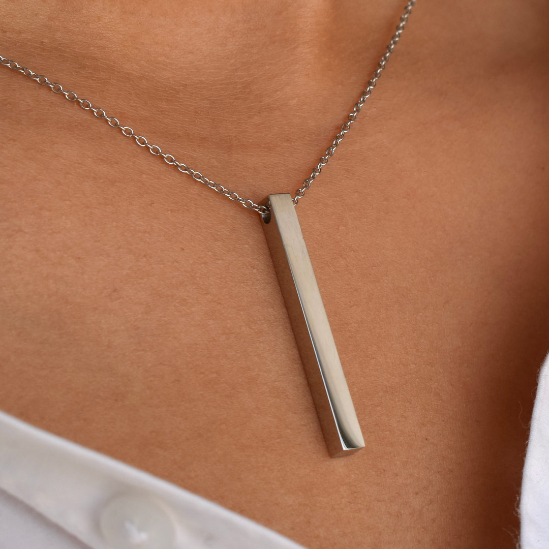Custom Engraved Bar Necklace