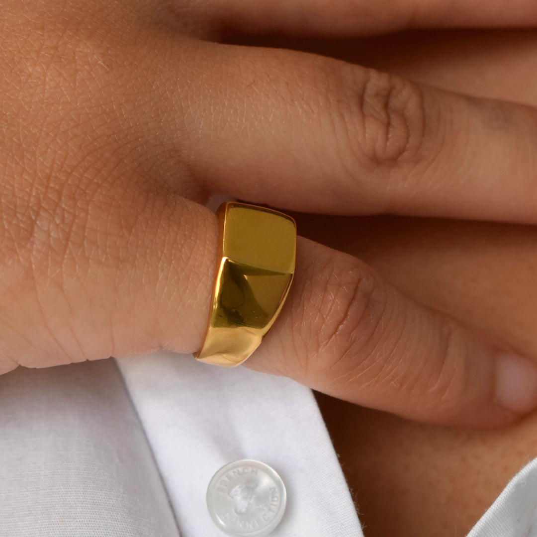 Custom Engraved Square Signet Ring