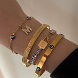 Eyes On You Silver Bangles