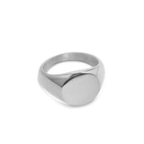 Custom Engraved Silver Round Signet Ring