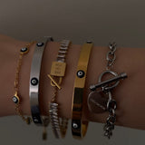 Eyes On You Silver Bangles