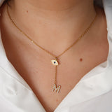 Azrak tassle initial necklace