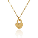 Custom Engraved Locked Heart Necklace