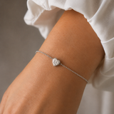 Heart Baby Initial Silver Bracelet