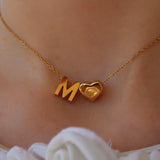 Heart Full Initial Necklace