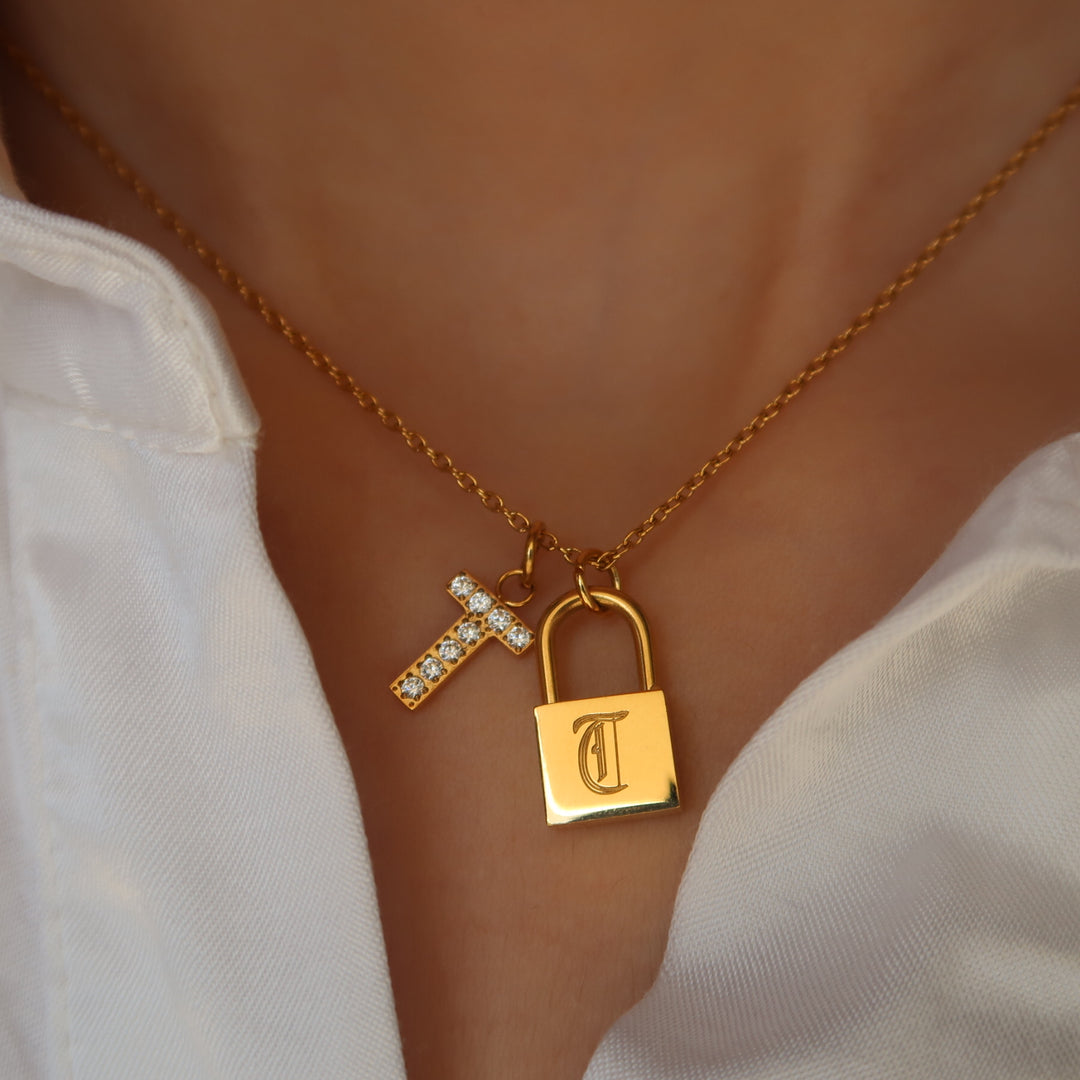 Locked On Initial Necklace