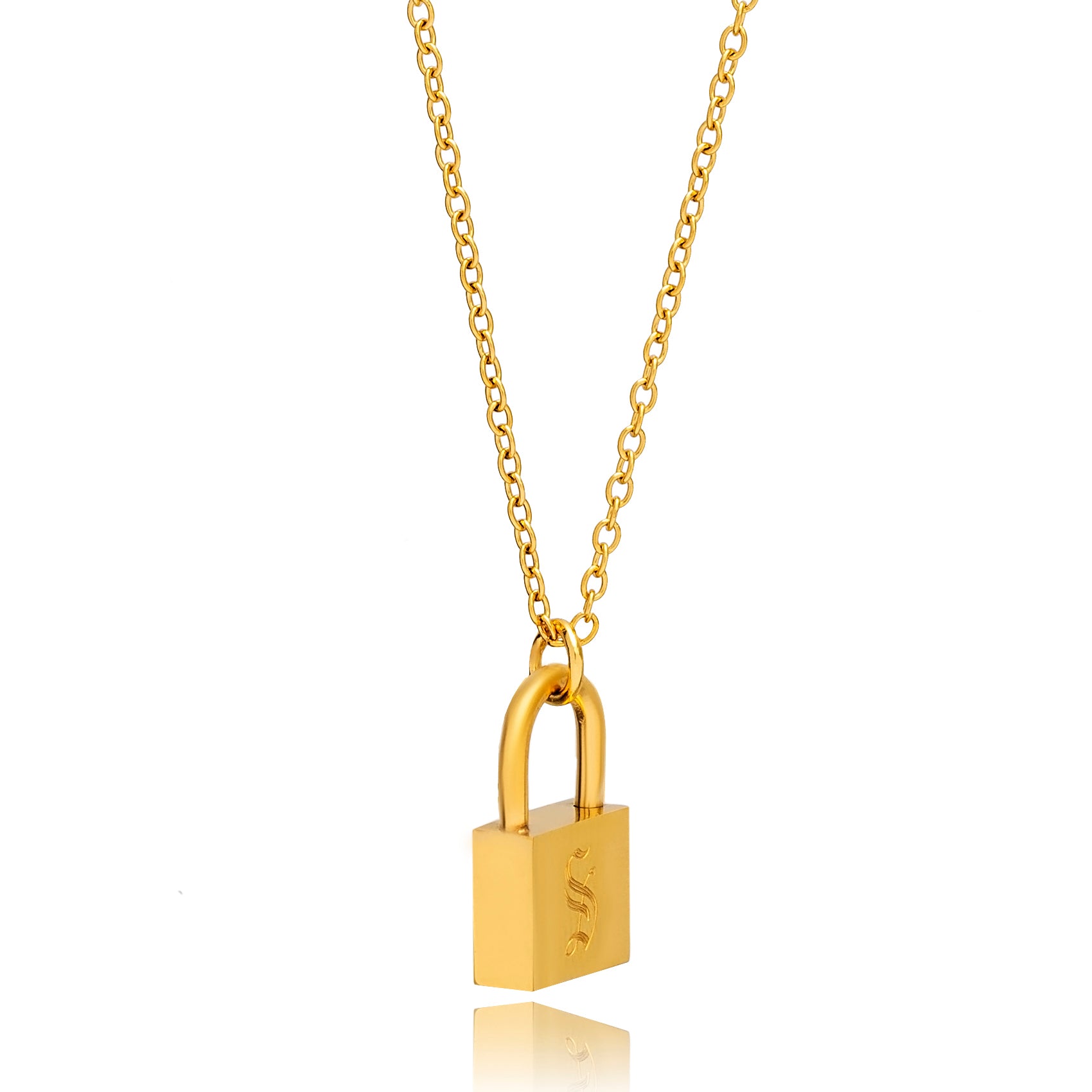 Authentic Louis Vuitton LV Lock Pendant | Reworked Gold 16 Necklace